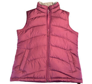 Lands End Down Insulated Puffer Vest Small (6-8) Purple Sleeveless 443707
